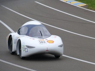 La TIM 07, voiture de 66 kilos conçue par des étudiants de l'Insa Toulouse et de l'Université Paul-Sabatier. — TIM Association