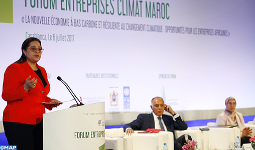 Mme Bensalah Chaqroun lors du Forum « Entreprises Climat Maroc » Mme Bensalah Chaqroun lors du Forum « Entreprises Climat Maroc »