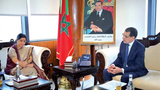 Mme Sushma Swara, La ministre indienne des Affaires étrangères.