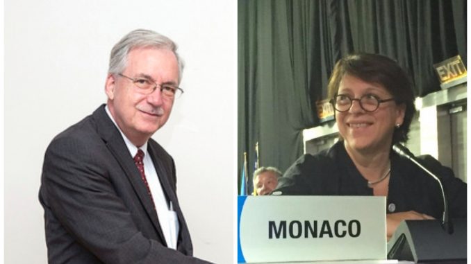 Madame Isabelle Rosabrunetto, Directeur Général du Département des Relations Extérieures et de la Coopération de la principauté de Monaco et M. Daniel Gustafson, Directeur Général adjoint des programmes à l’Organisation des Nations Unies pour l’Alimentation et l’Agriculture (FAO)