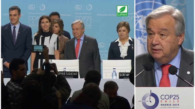 COP25 #COP25 : ouverture de la Conférence des Nations Unies sur les changements climatiques à Madrid